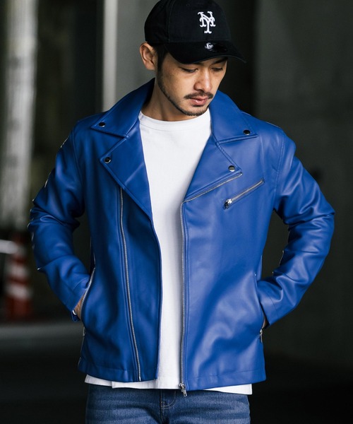 ダブルライダースフェイクレザージャケット（ライダースジャケット