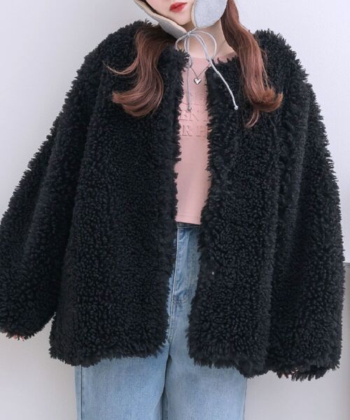 ems excite（エムズエキサイト）の「2wayFファーJK（ブルゾン・レディース・ナチュラル/ブラウン/ブラック・FREE）」の2枚目の写真