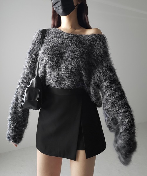 me+em select(ミームセレクト)の「※※【 3color 】フラッフィーメランジルーズシャギーニット【韓国製】(ニット/セーター・レディース・ピンク/グレー/ブラック・FREE)」の10枚目の写真