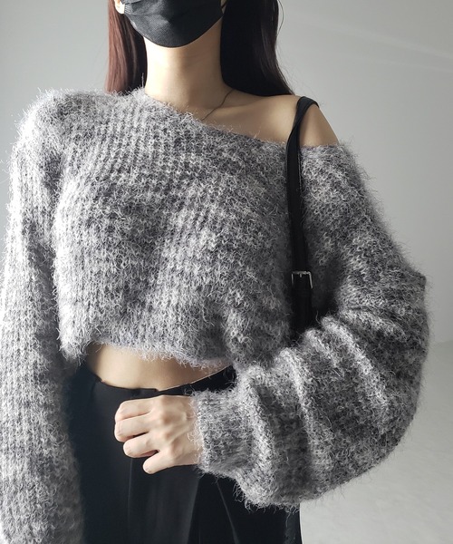 me+em select(ミームセレクト)の「※※【 3color 】フラッフィーメランジルーズシャギーニット【韓国製】(ニット/セーター・レディース・ピンク/グレー/ブラック・FREE)」の11枚目の写真