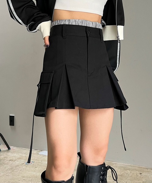 PAGEBOY（ページボーイ）の「レイヤードカーゴミニスカート（スカート・レディース・ベージュ/チャコールグレー/ブラック・FREE）」の7枚目の写真