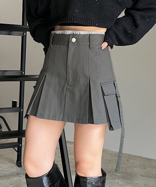 PAGEBOY（ページボーイ）の「レイヤードカーゴミニスカート（スカート・レディース・ベージュ/チャコールグレー/ブラック・FREE）」の13枚目の写真