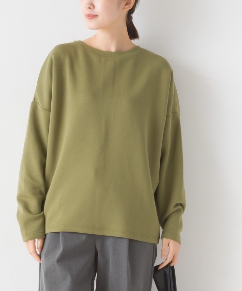OMNES(オムネス)の「ダンボールニットコクーンシルエット長袖プルオーバー(Tシャツ/カットソー・レディース・モカ/アイボリー/ブラック/カーキ/チャコール/グレイッシュベージュ・FREE)」の6枚目の写真