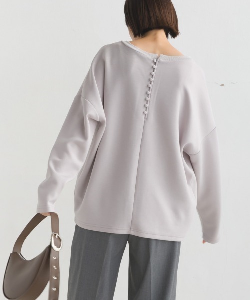 OMNES(オムネス)の「ダンボールニットコクーンシルエット長袖プルオーバー(Tシャツ/カットソー・レディース・モカ/アイボリー/ブラック/カーキ/チャコール/グレイッシュベージュ・FREE)」の5枚目の写真