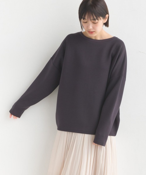 OMNES(オムネス)の「ダンボールニットコクーンシルエット長袖プルオーバー(Tシャツ/カットソー・レディース・モカ/アイボリー/ブラック/カーキ/チャコール/グレイッシュベージュ・FREE)」の1枚目の写真