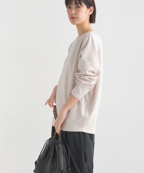 OMNES(オムネス)の「ダンボールニットコクーンシルエット長袖プルオーバー(Tシャツ/カットソー・レディース・モカ/アイボリー/ブラック/カーキ/チャコール/グレイッシュベージュ・FREE)」の13枚目の写真