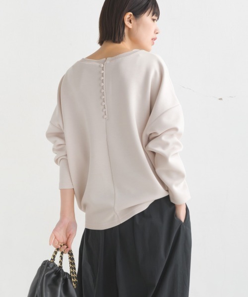 OMNES(オムネス)の「ダンボールニットコクーンシルエット長袖プルオーバー(Tシャツ/カットソー・レディース・モカ/アイボリー/ブラック/カーキ/チャコール/グレイッシュベージュ・FREE)」の14枚目の写真