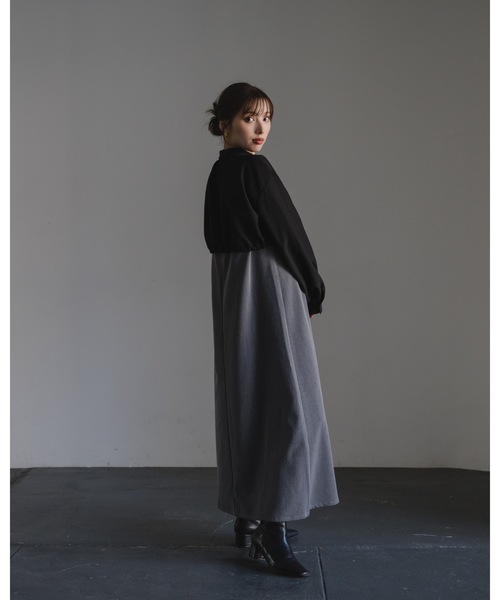 LEANN MOMENT(リーンモーメント)の「Cape flare dress(ワンピース・レディース・ブラック/カーキ/グレー・FREE)」の13枚目の写真