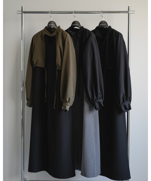 LEANN MOMENT(リーンモーメント)の「Cape flare dress(ワンピース・レディース・ブラック/カーキ/グレー・FREE)」の14枚目の写真