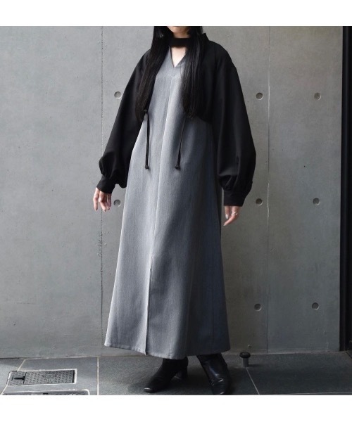 LEANN MOMENT(リーンモーメント)の「Cape flare dress(ワンピース・レディース・ブラック/カーキ/グレー・FREE)」の18枚目の写真