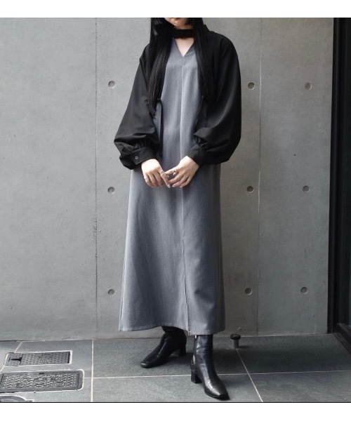 LEANN MOMENT(リーンモーメント)の「Cape flare dress(ワンピース・レディース・ブラック/カーキ/グレー・FREE)」の19枚目の写真