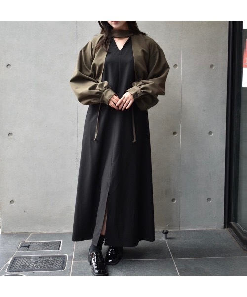 LEANN MOMENT(リーンモーメント)の「Cape flare dress(ワンピース・レディース・ブラック/カーキ/グレー・FREE)」の20枚目の写真