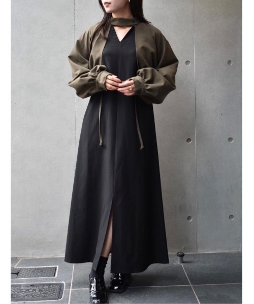 LEANN MOMENT(リーンモーメント)の「Cape flare dress(ワンピース・レディース・ブラック/カーキ/グレー・FREE)」の21枚目の写真