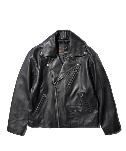 TOWNCRAFT(タウンクラフト)の「TOWN CRAFT / タウンクラフト LEATHER DOUBLE RIDERS JACKET レザー ダブルライダースジャケット(ライダースジャケット・メンズ・ブラック・MEDIUM/LARGE/X-SMALL)」の12枚目の写真