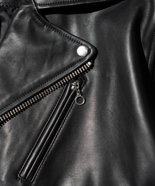 TOWNCRAFT(タウンクラフト)の「TOWN CRAFT / タウンクラフト LEATHER DOUBLE RIDERS JACKET レザー ダブルライダースジャケット(ライダースジャケット・メンズ・ブラック・MEDIUM/LARGE/X-SMALL)」の4枚目の写真