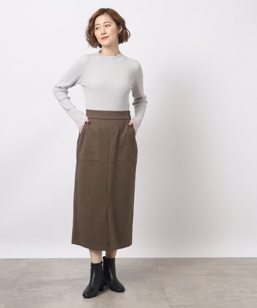 grove(グローブ)の「◆着回し・肌ざわり◎!優秀ジャカードハイネックプルオーバー(ニット/セーター・レディース・オフホワイト/ブラック/ライトグレー/グリーン・02/03/04/01/05)」の8枚目の写真