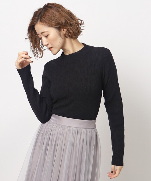 grove(グローブ)の「◆着回し・肌ざわり◎!優秀ジャカードハイネックプルオーバー(ニット/セーター・レディース・オフホワイト/ブラック/ライトグレー/グリーン・02/03/04/01/05)」の11枚目の写真