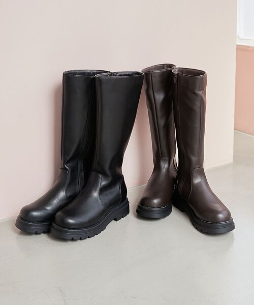 MAJESTIC LEGON（マジェスティックレゴン）の「【WEB限定アイテム】ボリュームソールロングブーツ（ブーツ・レディース・ブラック/ブラウン・MEDIUM/LARGE/SMALL）」の12枚目の写真