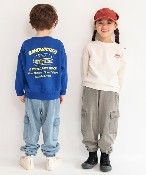 BRANSHES（ブランシェス）の「【あったか】裏起毛やわらかカーゴパンツ（カーゴパンツ・キッズ・グレー/ブルー・110/150/90/100/120/140/130）」の10枚目の写真