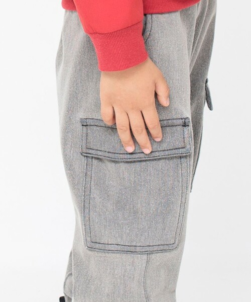 BRANSHES（ブランシェス）の「【あったか】裏起毛やわらかカーゴパンツ（カーゴパンツ・キッズ・グレー/ブルー・110/150/90/100/120/140/130）」の16枚目の写真