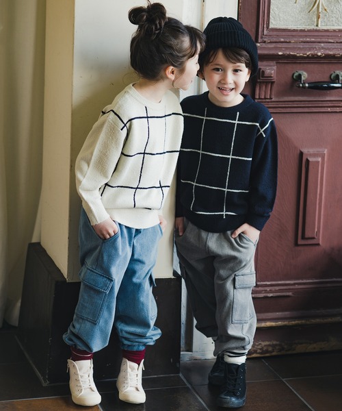 BRANSHES（ブランシェス）の「【あったか】裏起毛やわらかカーゴパンツ（カーゴパンツ・キッズ・グレー/ブルー・110/150/90/100/120/140/130）」の3枚目の写真