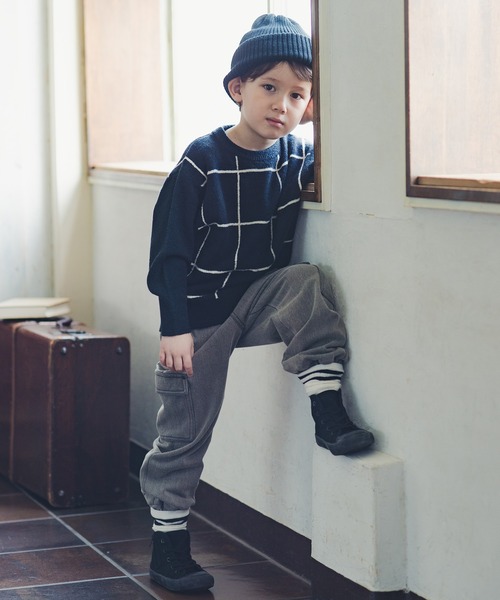 BRANSHES（ブランシェス）の「【あったか】裏起毛やわらかカーゴパンツ（カーゴパンツ・キッズ・グレー/ブルー・110/150/90/100/120/140/130）」の5枚目の写真