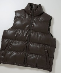 Ritzy（リッツィー）の「PUレザー中綿ベスト レディース メンズ（ダウンベスト）」