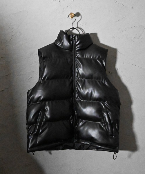 【セール】PUレザー中綿ベスト(ダウンベスト)|Ritzy(リッツィー) 【セール】PUレザー中綿ベスト(ダウンベスト)|Ritzy(リッツィー)