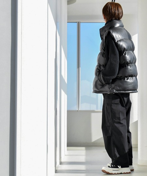 【セール】PUレザー中綿ベスト(ダウンベスト)|Ritzy(リッツィー) 【セール】PUレザー中綿ベスト(ダウンベスト)|Ritzy(リッツィー)