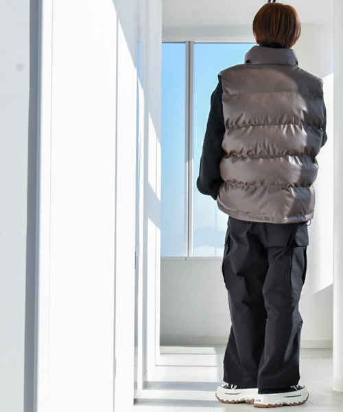 【セール】PUレザー中綿ベスト(ダウンベスト)|Ritzy(リッツィー) 【セール】PUレザー中綿ベスト(ダウンベスト)|Ritzy(リッツィー)
