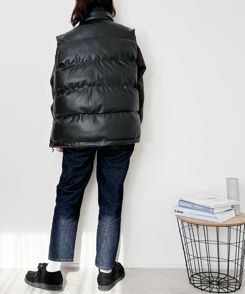 【セール】PUレザー中綿ベスト(ダウンベスト)|Ritzy(リッツィー) 【セール】PUレザー中綿ベスト(ダウンベスト)|Ritzy(リッツィー)