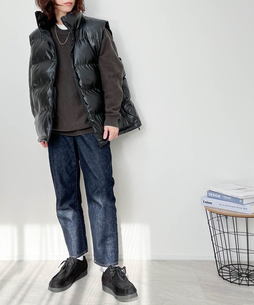 【セール】PUレザー中綿ベスト(ダウンベスト)|Ritzy(リッツィー) 【セール】PUレザー中綿ベスト(ダウンベスト)|Ritzy(リッツィー)