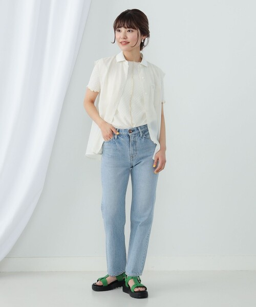 Ray BEAMS（レイビームス）の「FRED PERRY × Ray BEAMS / 別注 Knitted Collar Shirt（シャツ/ブラウス・レディース・ブラック/ナチュラル・10）」の5枚目の写真