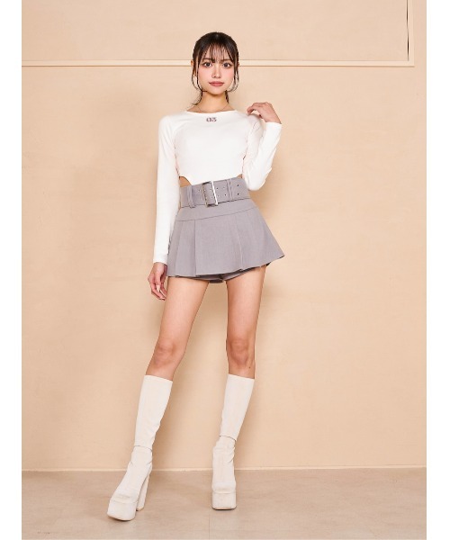 ワイドベルトプリーツミニスカート（スカート）｜Darich（ダーリッチ