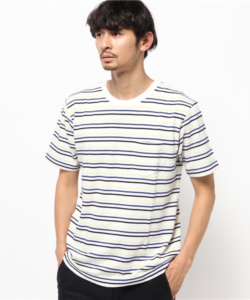 OUTLET(アウトレット)の「【Ciaopanic】マルチボーダーTee(Tシャツ/カットソー・メンズ・ホワイト/ネイビー/ブラック・MEDIUM/LARGE)」の2枚目の写真