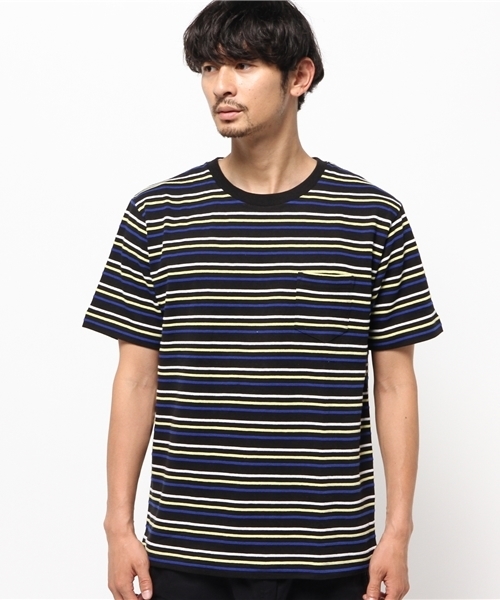 OUTLET(アウトレット)の「【Ciaopanic】マルチボーダーTee(Tシャツ/カットソー・メンズ・ホワイト/ネイビー/ブラック・MEDIUM/LARGE)」の4枚目の写真