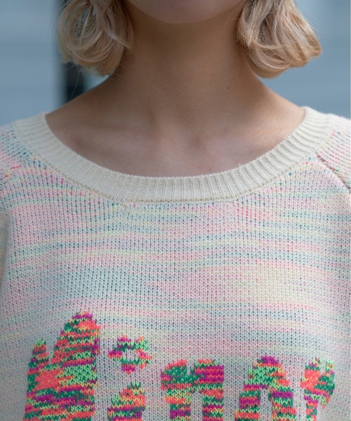 CIAOPANIC(チャオパニック)の「MIXロゴニットプルオーバー(ニット/セーター・レディース・ブラック/オフホワイト/グリーン・FREE)」の17枚目の写真