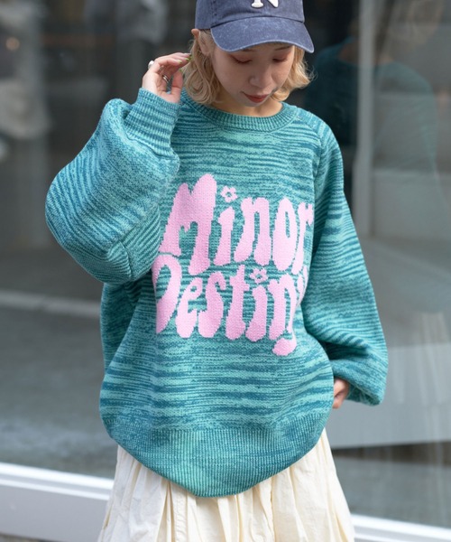 CIAOPANIC(チャオパニック)の「MIXロゴニットプルオーバー(ニット/セーター・レディース・ブラック/オフホワイト/グリーン・FREE)」の10枚目の写真