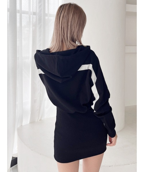 GYDA（ジェイダ）の「フロントレースアップドッキングスウェットワンピース（ワンピース・レディース・ブラック/その他1・FREE）」の5枚目の写真