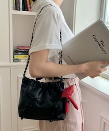 LAC-VERT | ミニリボンチェーンハンドバッグ(ハンドバッグ)