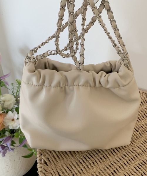 LAC-VERT（ラック・ヴェール）の「ミニリボンチェーンハンドバッグ（ハンドバッグ・レディース・シルバー/ホワイト/ピンク/ブラック・FREE）」の16枚目の写真