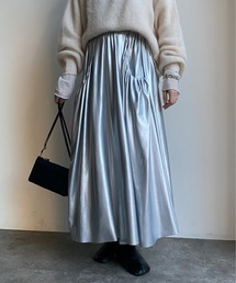 【WEB限定】メタリックフレアスカート