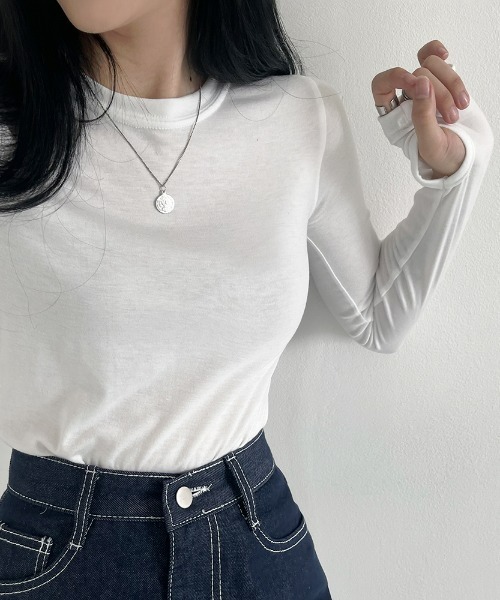 BEIDELLI（ベイデリー）の「[BELLIDE MADE] もちもちアームウォーマー長袖Tシャツ（Tシャツ/カットソー・レディース・ブラック/ベージュ/アイボリー・FREE）」の5枚目の写真
