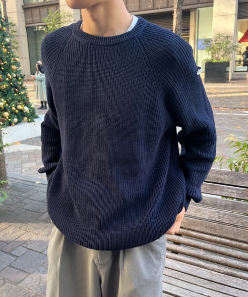 BROKEN BASE(ブロークンベース)の「レザータグ5Gニット(ニット/セーター・メンズ・グレー/ネイビー・MEDIUM/LARGE)」の14枚目の写真