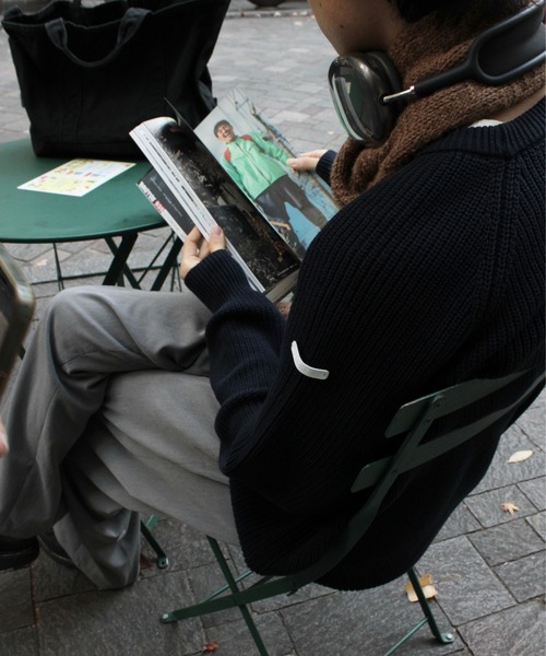 BROKEN BASE(ブロークンベース)の「レザータグ5Gニット(ニット/セーター・メンズ・グレー/ネイビー・MEDIUM/LARGE)」の17枚目の写真