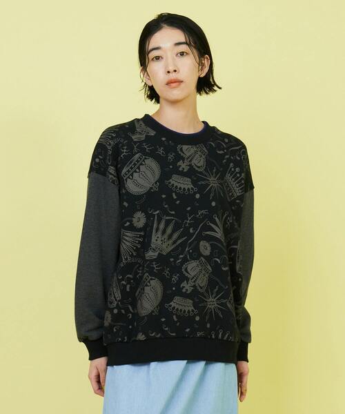 FRAPBOIS（フラボア）の「クラウンウラケ（スウェット・レディース・ピンク/ブラック・1/2）」の2枚目の写真