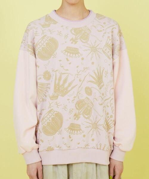 FRAPBOIS（フラボア）の「クラウンウラケ（スウェット・レディース・ピンク/ブラック・1/2）」の5枚目の写真