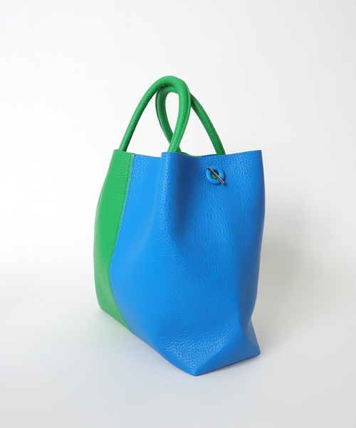 Three Four Time（ｽﾘｰﾌｫｰﾀｲﾑ）の「バイカラーフェイクレザートート（トートバッグ・レディース・オレンジ系その他/グリーン系その他/ホワイト系その他・FREE）」の6枚目の写真