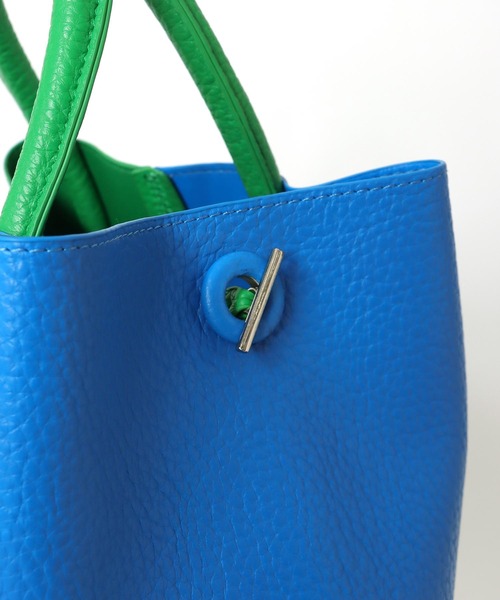 Three Four Time（ｽﾘｰﾌｫｰﾀｲﾑ）の「バイカラーフェイクレザートート（トートバッグ・レディース・オレンジ系その他/グリーン系その他/ホワイト系その他・FREE）」の13枚目の写真