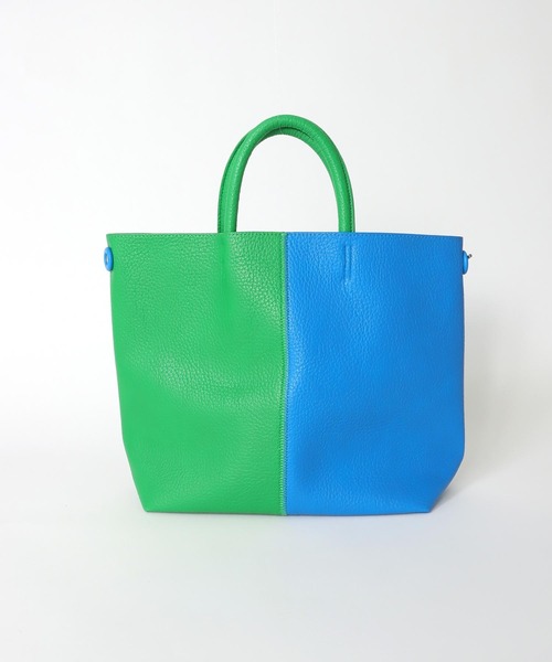 Three Four Time（ｽﾘｰﾌｫｰﾀｲﾑ）の「バイカラーフェイクレザートート（トートバッグ・レディース・オレンジ系その他/グリーン系その他/ホワイト系その他・FREE）」の10枚目の写真